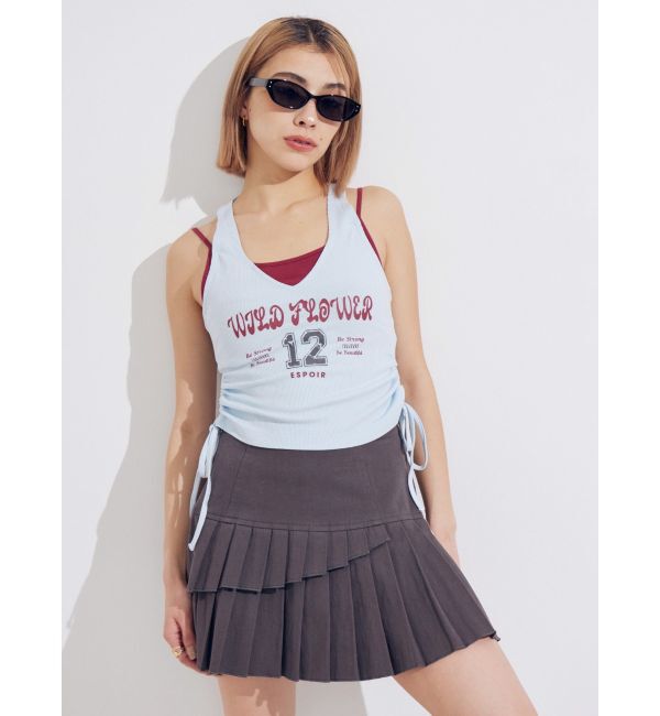 EVRIS「レイヤードプリーツミニスカート」|スカート|