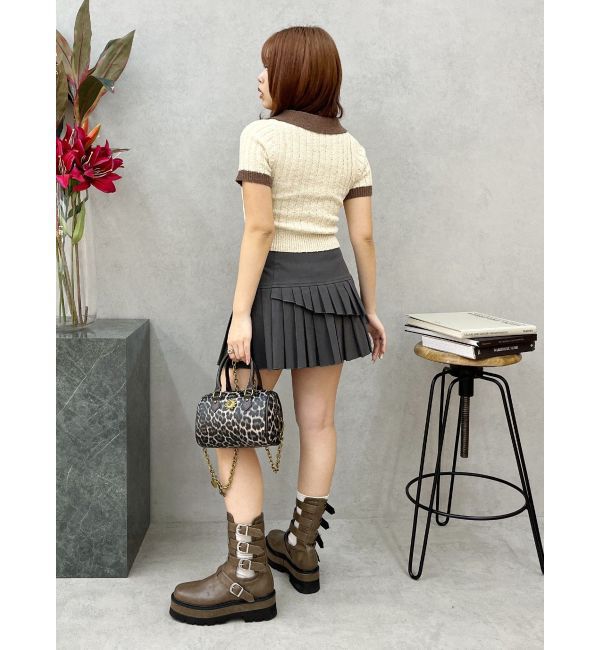 EVRIS「レイヤードプリーツミニスカート」|スカート|