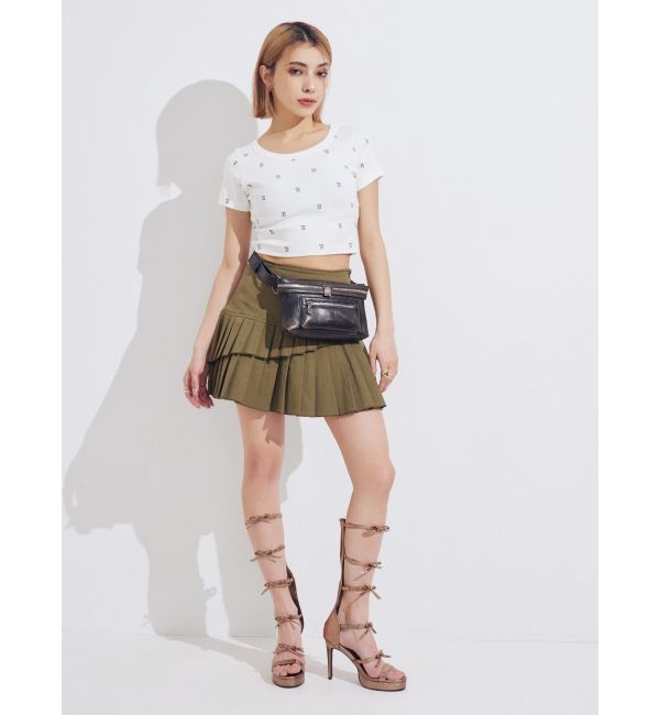 EVRIS「レイヤードプリーツミニスカート」|スカート|