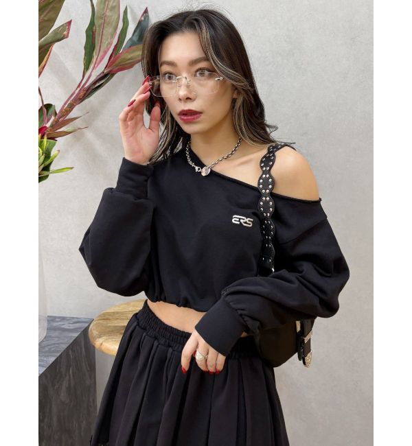 EVRIS「ワンショルダースウェットトップス【セットアップ着用可能】」|スウェット・ジャージ|