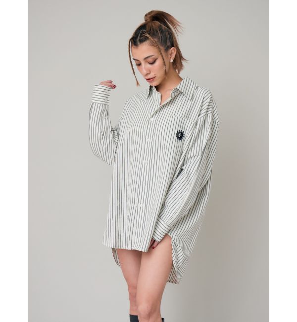 EVRIS「SUNNYモチーフストライプオーバーサイズシャツ」|シャツ・ブラウス|