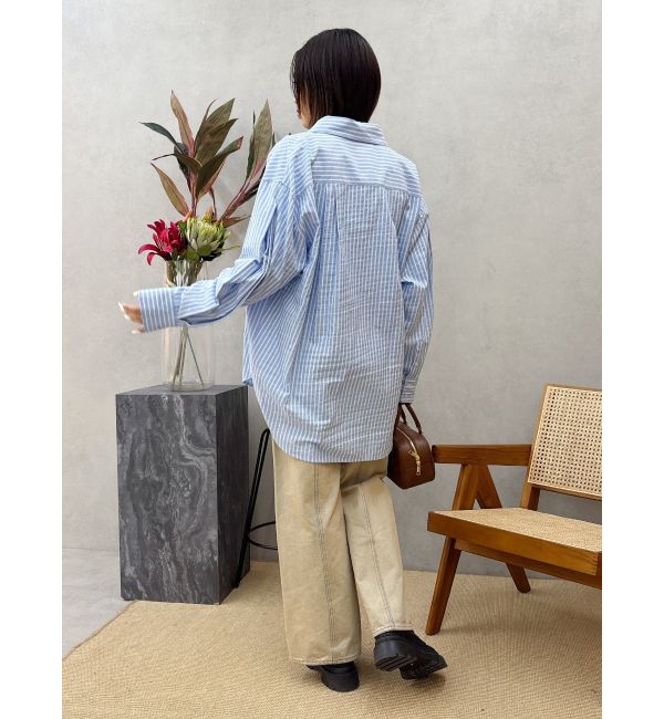 EVRIS「SUNNYモチーフストライプオーバーサイズシャツ」|シャツ・ブラウス|