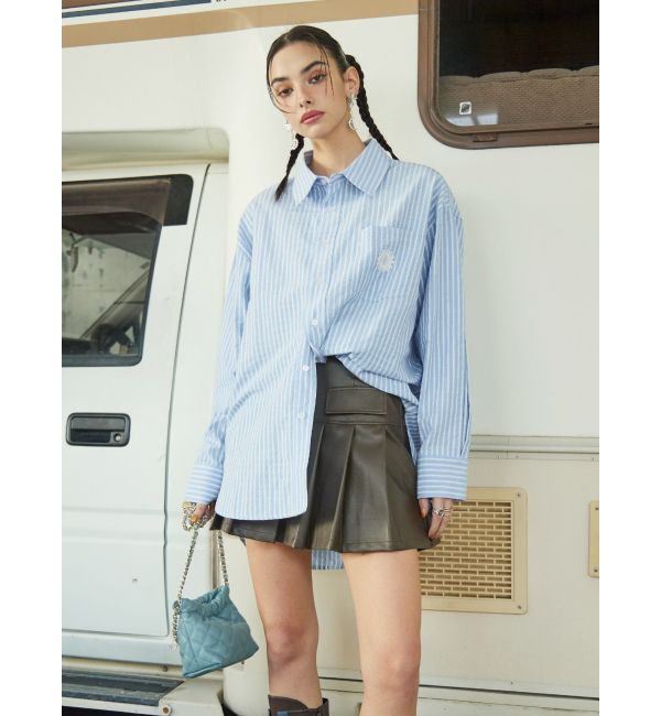 EVRIS「SUNNYモチーフストライプオーバーサイズシャツ」|シャツ・ブラウス|