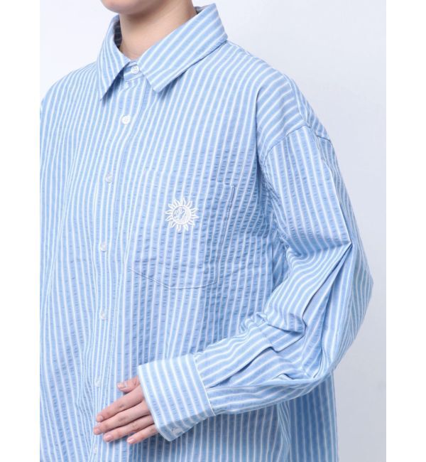 EVRIS「SUNNYモチーフストライプオーバーサイズシャツ」|シャツ・ブラウス|