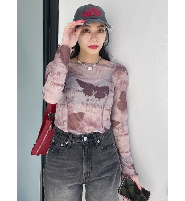 EVRIS「バタフライシアートップス」|Tシャツ・カットソー|