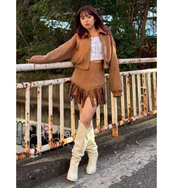 EVRIS「フェイクスウェードボリュームショートブルゾン【セットアップ着用可能】」|ブルゾン・スタジャン|