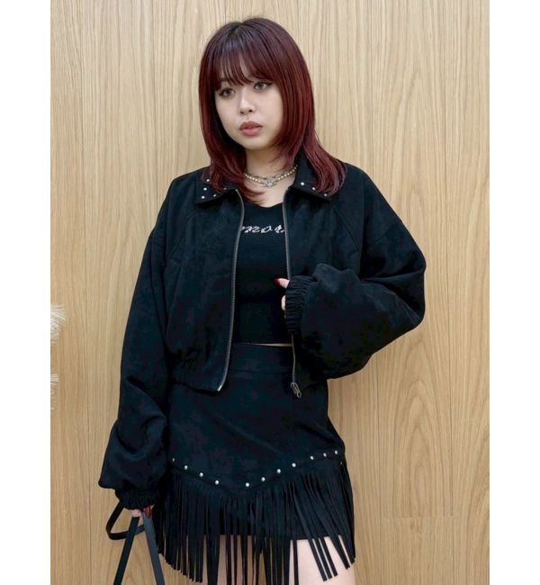 EVRIS「フェイクスウェードボリュームショートブルゾン【セットアップ着用可能】」|ブルゾン・スタジャン|