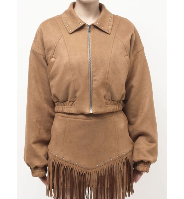 EVRIS「フェイクスウェードボリュームショートブルゾン【セットアップ着用可能】」|ブルゾン・スタジャン|