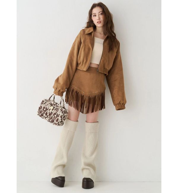 EVRIS「フェイクスウェードボリュームショートブルゾン【セットアップ着用可能】」|ブルゾン・スタジャン|