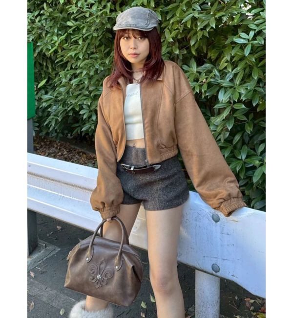 EVRIS「フェイクスウェードボリュームショートブルゾン【セットアップ着用可能】」|ブルゾン・スタジャン|