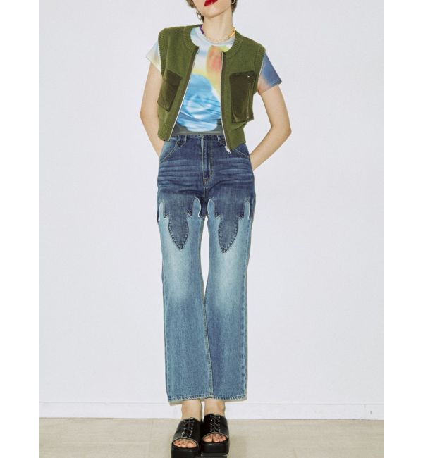 jouetie「ミリタリーニットベスト」|カーディガン|