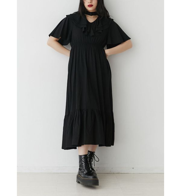 jouetie「Vネックフリルワンピース」|ワンピース|ブラック
