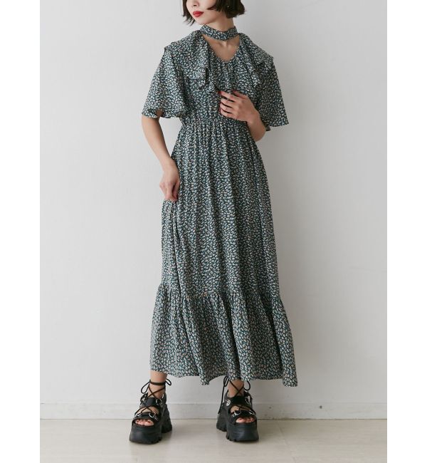 jouetie「Vネックフリルワンピース」|ワンピース|グリーン