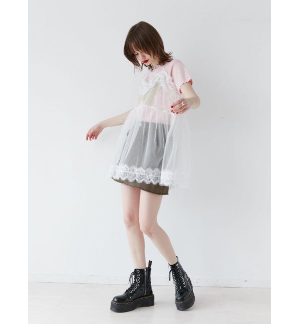 jouetie「ランジェリーレイヤードチュニックTシャツ」|Tシャツ・カットソー|