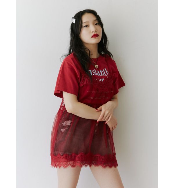 jouetie「ランジェリーレイヤードチュニックTシャツ」|Tシャツ・カットソー|