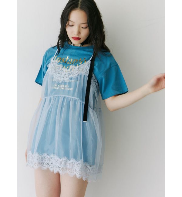 jouetie「ランジェリーレイヤードチュニックTシャツ」|Tシャツ・カットソー|