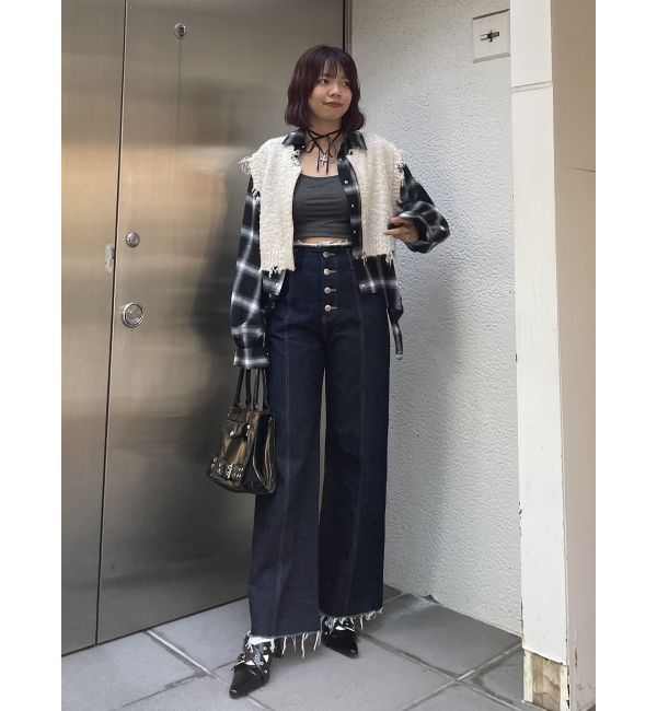 jouetie「ダメージヘム2WAYZIPベスト」|ニット・セーター|