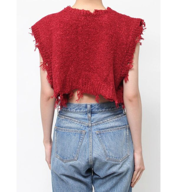 jouetie「ダメージヘム2WAYZIPベスト」|ニット・セーター|