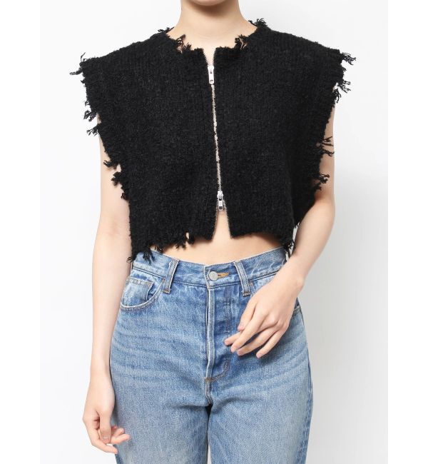 jouetie「ダメージヘム2WAYZIPベスト」|ニット・セーター|