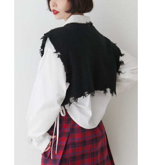 jouetie「ダメージヘム2WAYZIPベスト」|ニット・セーター|