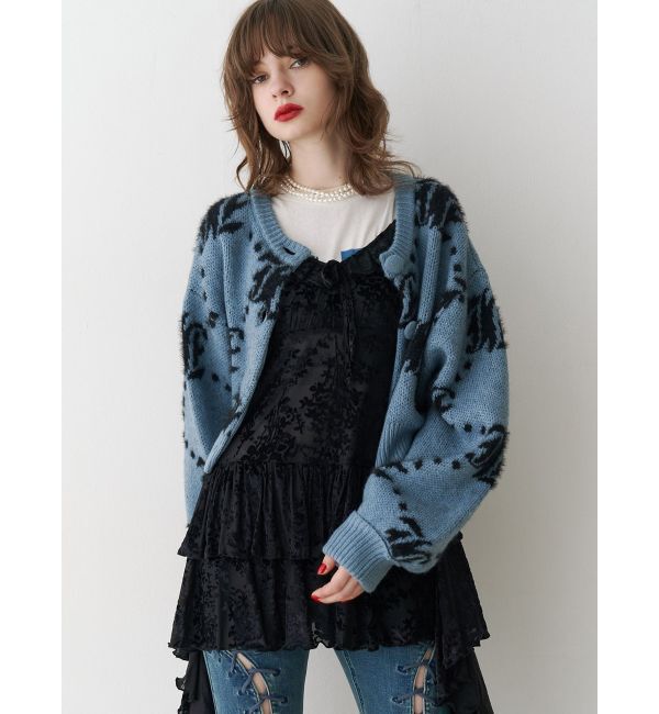 jouetie「パターン2WAYフェザーカーディガン」|カーディガン|ブルー