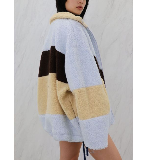 jouetie「カラーブロッキングボアジャケット」|ブルゾン・スタジャン|