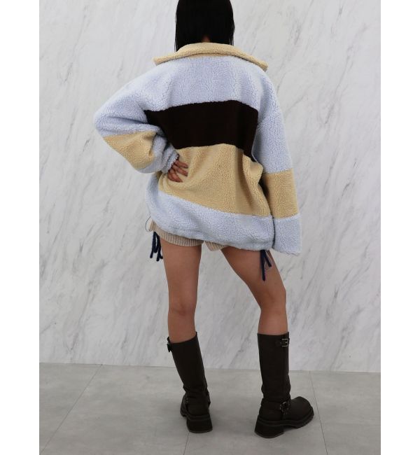 jouetie「カラーブロッキングボアジャケット」|ブルゾン・スタジャン|