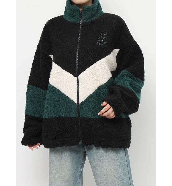 jouetie「カラーブロッキングボアジャケット」|ブルゾン・スタジャン|