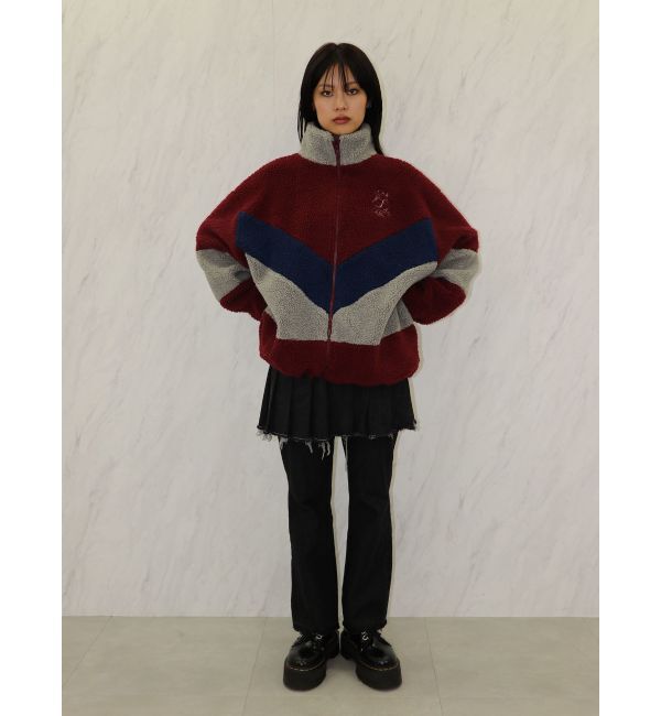 jouetie「カラーブロッキングボアジャケット」|ブルゾン・スタジャン|