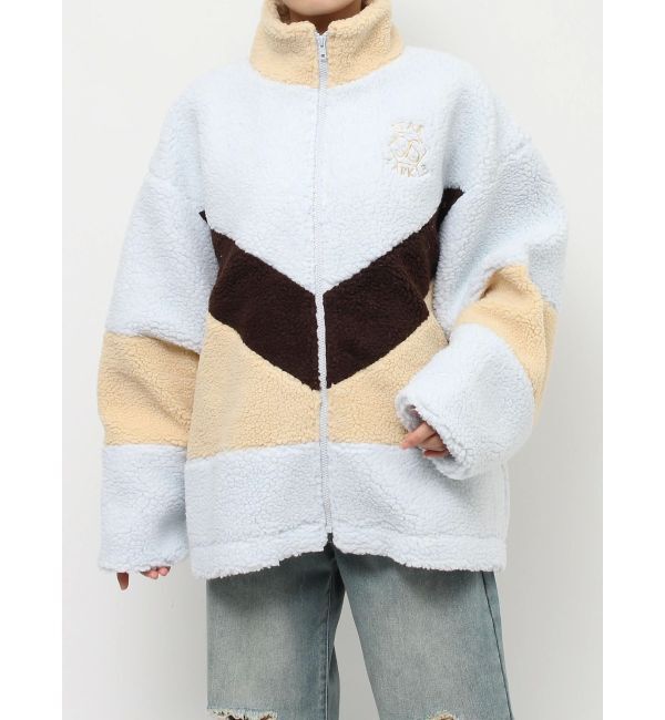 jouetie「カラーブロッキングボアジャケット」|ブルゾン・スタジャン|