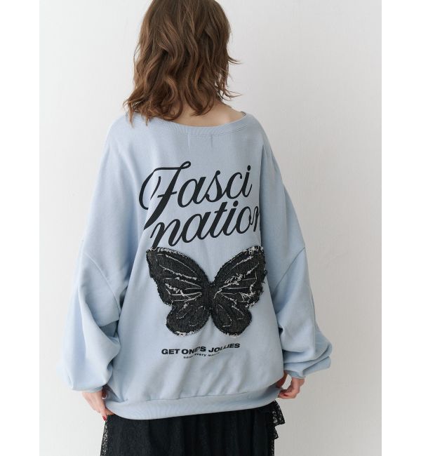 jouetie「バタフライドッキングスウェット」|スウェット・ジャージ|ブルー
