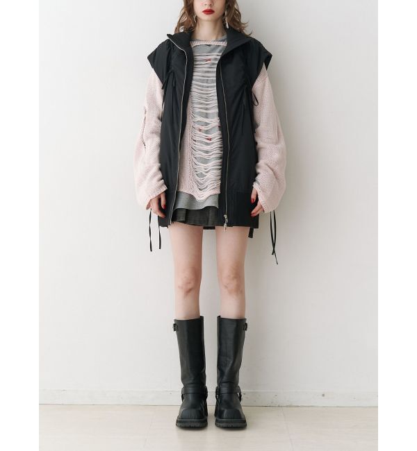 jouetie「ギャザーリボンMA-1ベスト」|ダウンベスト・ベスト|