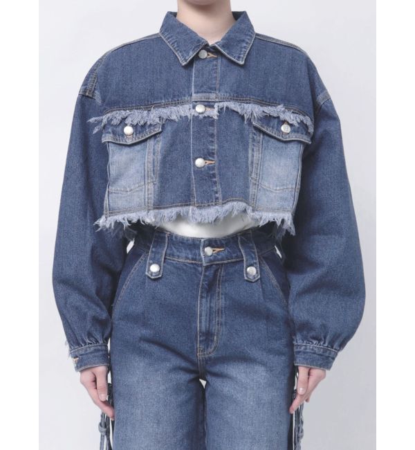 jouetie「ワイドクロップドフリンジGジャン【セットアップ対応】」|ブルゾン・スタジャン|