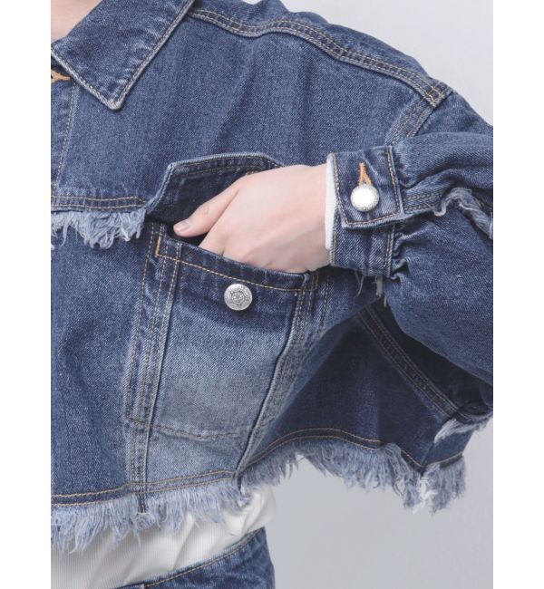 jouetie「ワイドクロップドフリンジGジャン【セットアップ対応】」|ブルゾン・スタジャン|