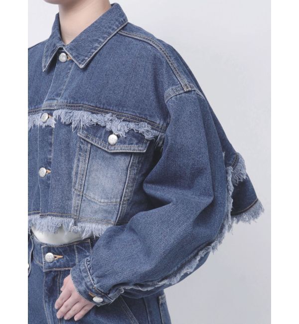 jouetie「ワイドクロップドフリンジGジャン【セットアップ対応】」|ブルゾン・スタジャン|