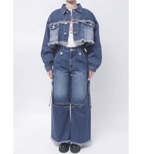 jouetie「ワイドクロップドフリンジGジャン【セットアップ対応】」|ブルゾン・スタジャン|