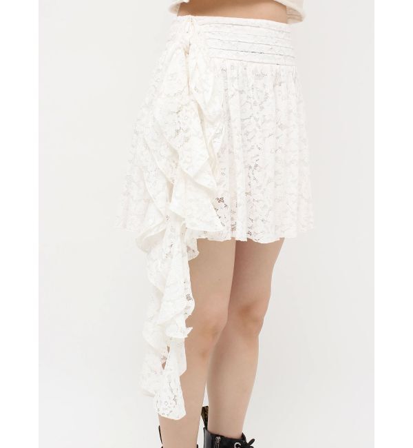 jouetie「アシメドレープフリルレースミニスカート」|スカート|