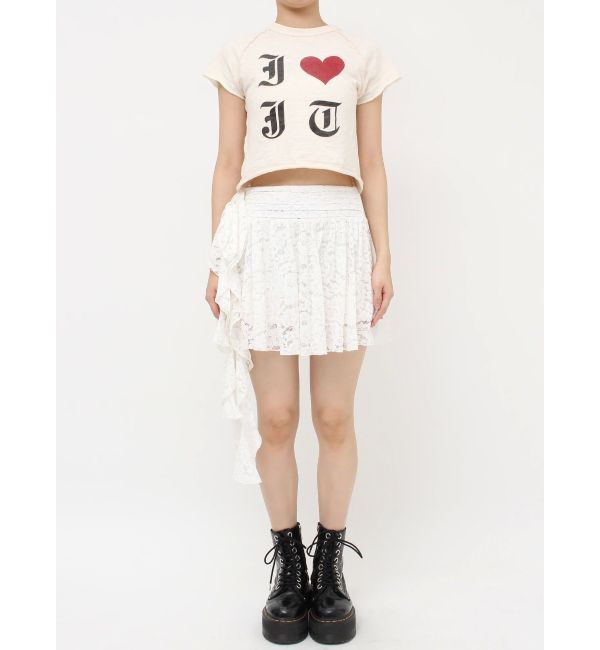 jouetie「アシメドレープフリルレースミニスカート」|スカート|