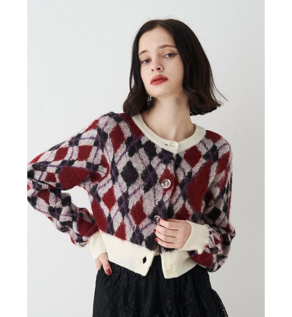 jouetie「2WAYパターンショートカーデ」|カーディガン|