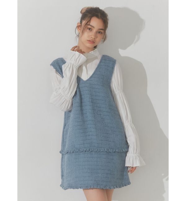 merry jenny「ツイードミニジャンスカ」|ジャンパースカート|