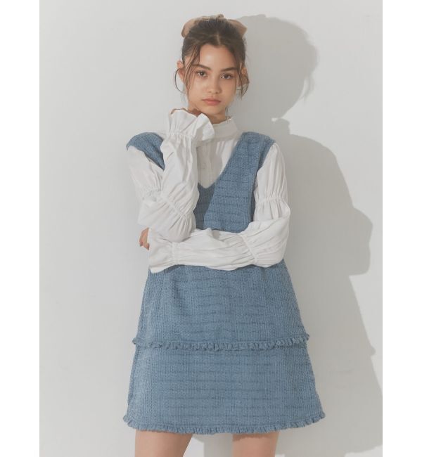 merry jenny「ツイードミニジャンスカ」|ジャンパースカート|