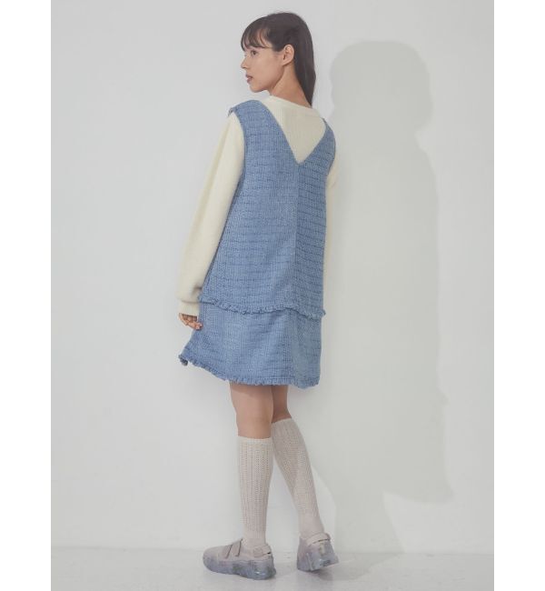 merry jenny「ツイードミニジャンスカ」|ジャンパースカート|