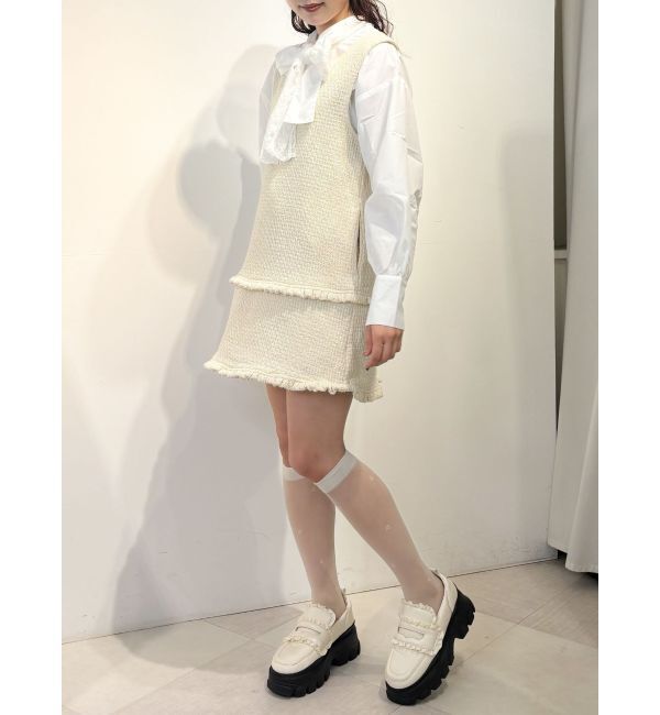 merry jenny「ツイードミニジャンスカ」|ジャンパースカート|