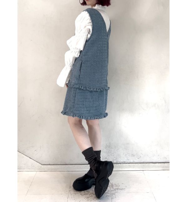 merry jenny「ツイードミニジャンスカ」|ジャンパースカート|