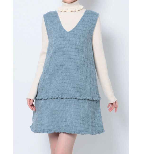 merry jenny「ツイードミニジャンスカ」|ジャンパースカート|