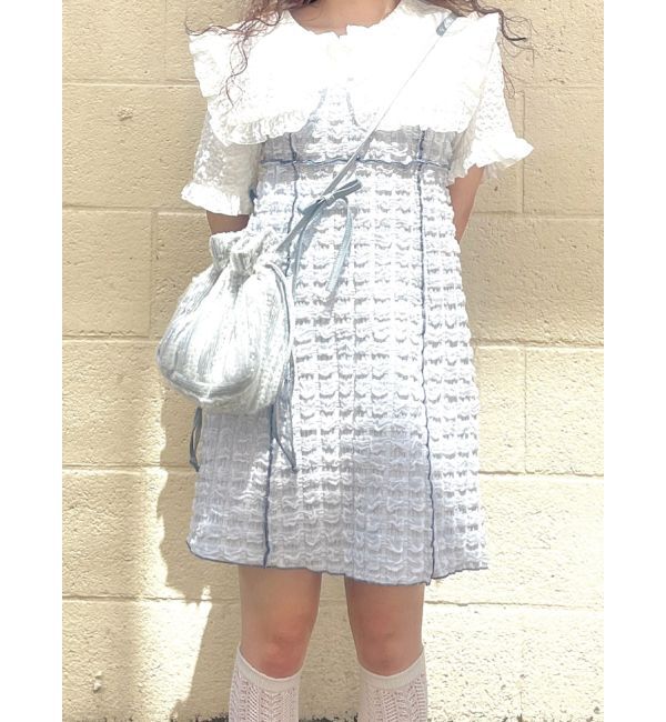 merry jenny「ぽこぽこミニキャミワンピース」|ワンピース|ブルー