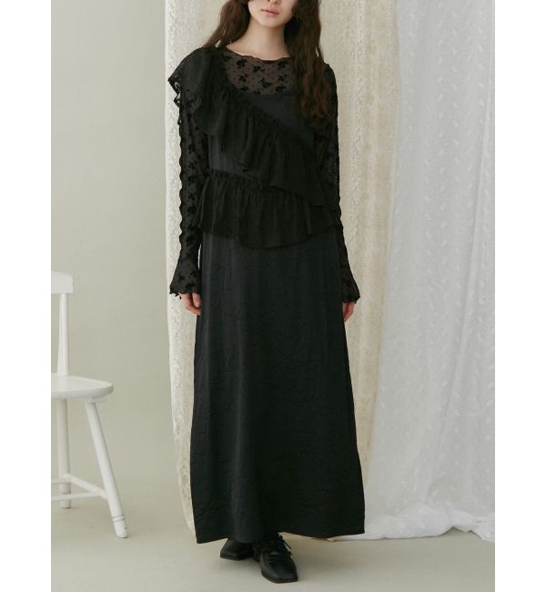 merry jenny「サッシュアシメキャミワンピース」|ワンピース|ブラック