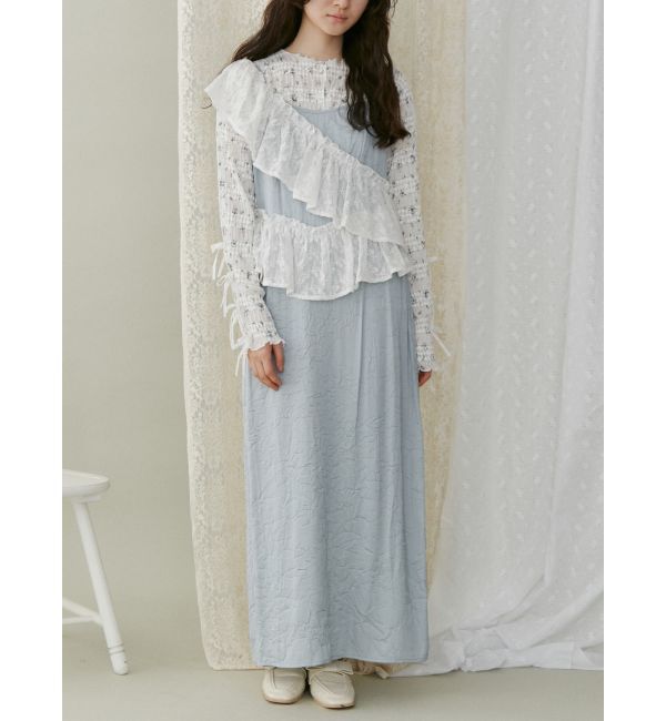 merry jenny「サッシュアシメキャミワンピース」|ワンピース|ブルー