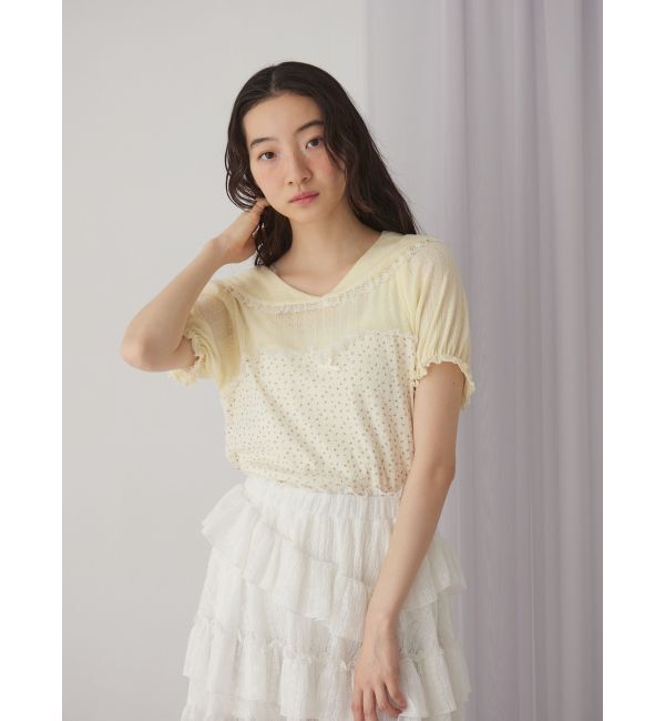 merry jenny「petit flowerセーラートップス」|Tシャツ・カットソー|