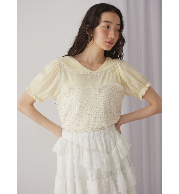 merry jenny「petit flowerセーラートップス」|Tシャツ・カットソー|